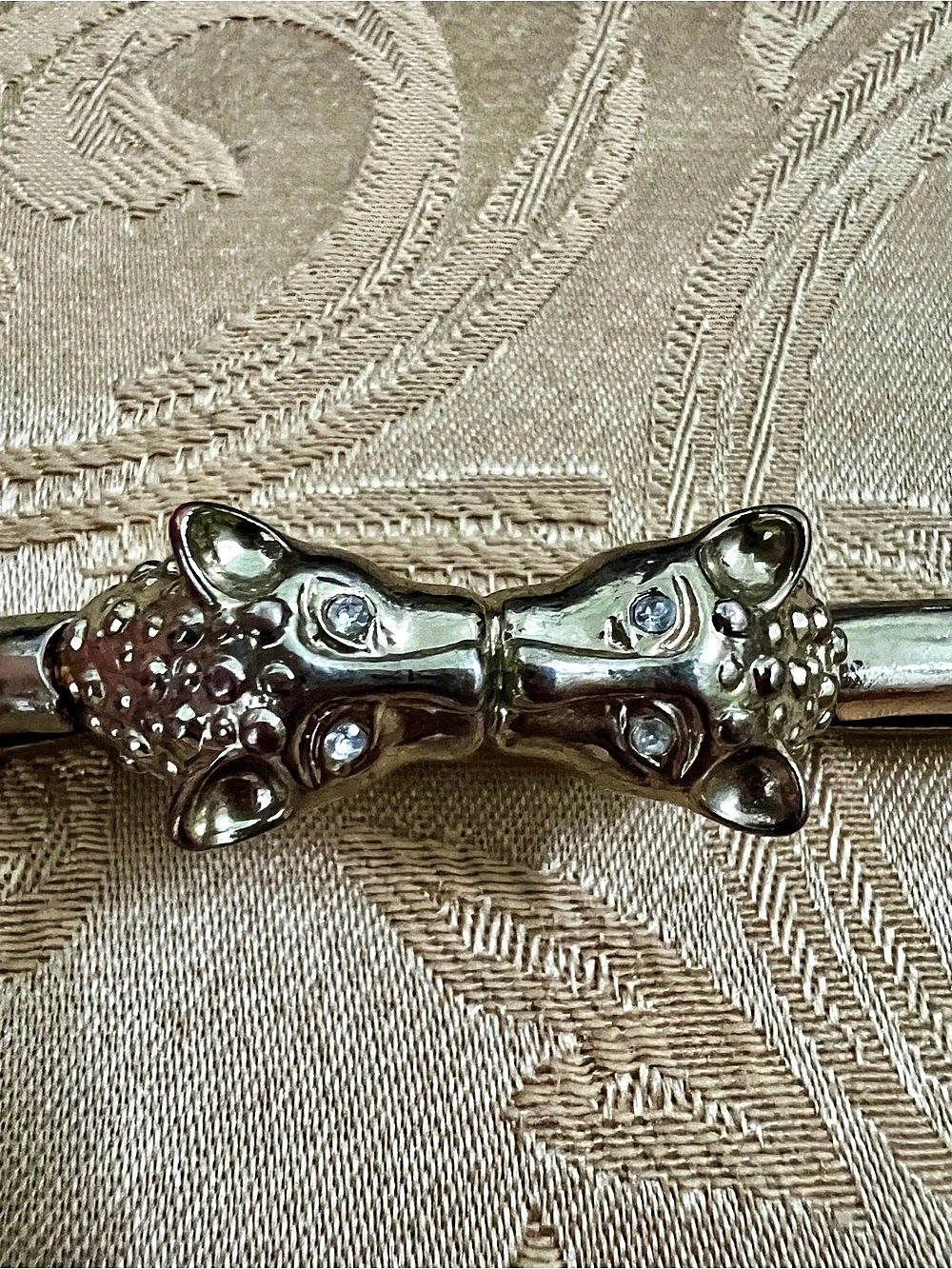 Cat Face Crystal Bracelet in Silver